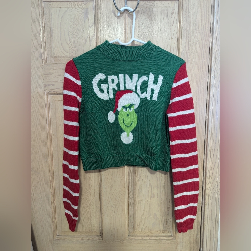 Grinch Cropped Sweater